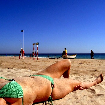 Girl on Sesimbra Beach